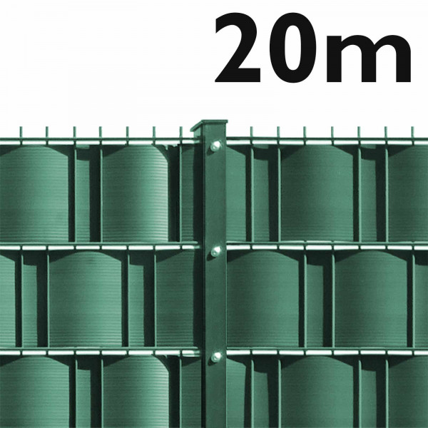 20m Doppelstabmattenzaun Set - schwere Ausführung 