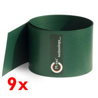 Hart-PVC Sichtschutz in Grün im 9-Streifen-Set