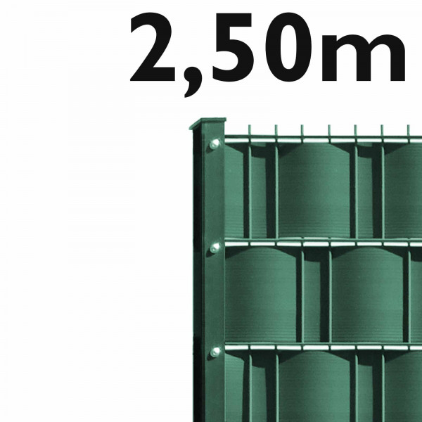 M-tec Sichtschutz Doppelstabmattenzaun Komplett-Set Grün - 2,50m