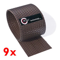 Rattangeflecht Sichtschutzstreifen Braun 9er Pack