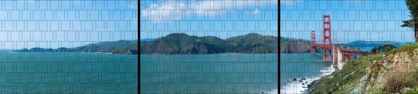 XXL Panorama Zaunposter Sichtschutz Motiv Golden Gate Bridge