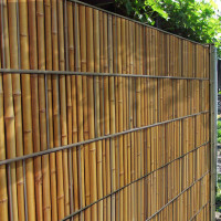 Bedruckte Sichtschutzstreifen Motiv Bambus am Zaun