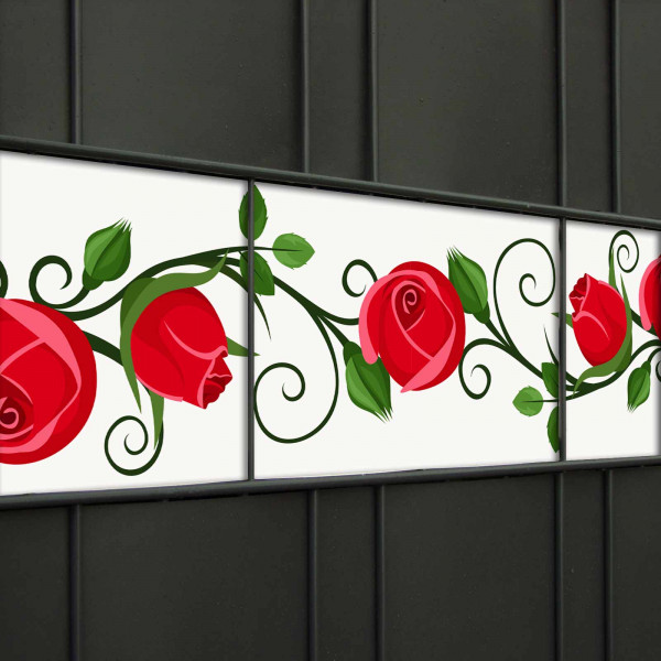 Weich PVC Sichtschutzstreifen mit Rosen-Motiv