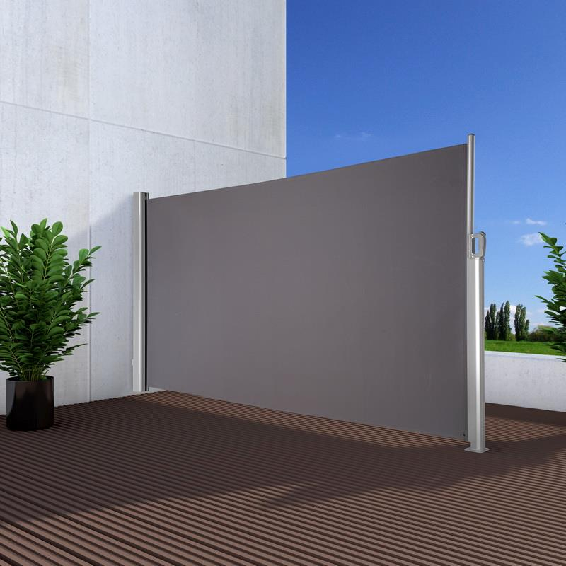 Ausziehbare Seitenmarkise 1,60m x 3,50m für Balkon oder Terrasse in  Anthrazit - günstig kaufen
