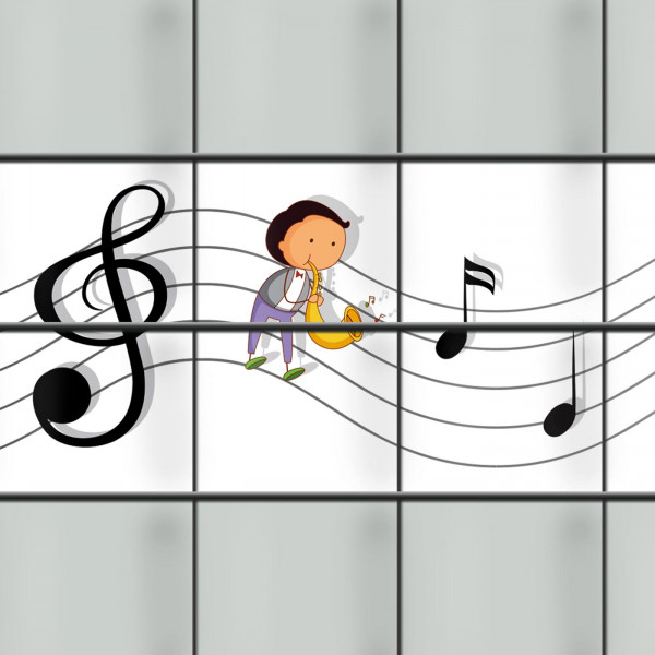Zaunmotiv mit musizierenden Kindermotiv Music Kids ideal für Kitas und Schulen