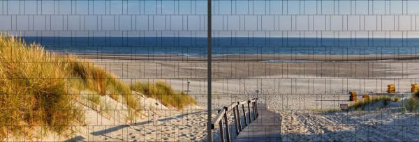 Panorama Zaun-Sichtschutz Motiv Strandweg 180cm x 510cm