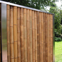 Bambuswand komplett Beispiel Edelstahlrahmen