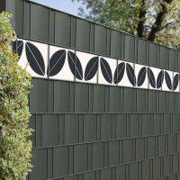 Sichtschutzzaun mit Zaun Design Streifen Motiv Blatt